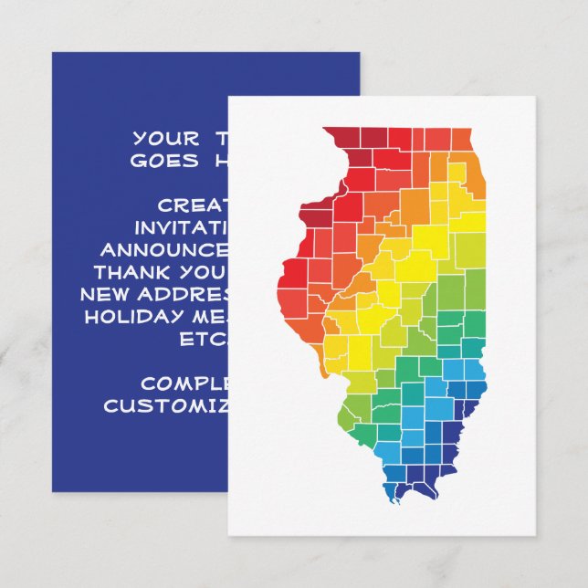 Invitation comtés de couleur de l'illinois (Devant / Derrière)