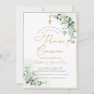 Invitation Comunion PixDezines H2 Eucalyptus Primera