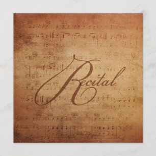 Invitation Concept musical Antique Sheet Music Personnalisée