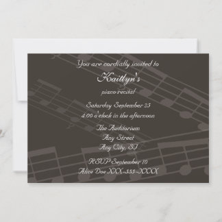 Invitation Concept Vintage de musique de piano