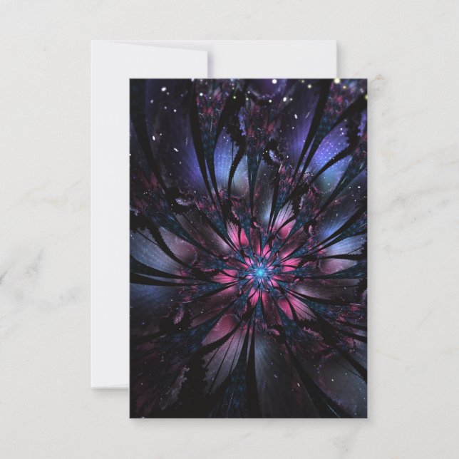 Invitation Conception Abstraite des fleurs fractales. (Devant)