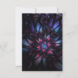 Invitation Conception Abstraite des fleurs fractales.