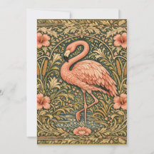 Conception art nouveau de flamant rose vintage
