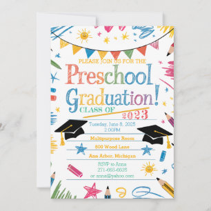 Invitation Conception artisanale adorable Diplôme préscolaire