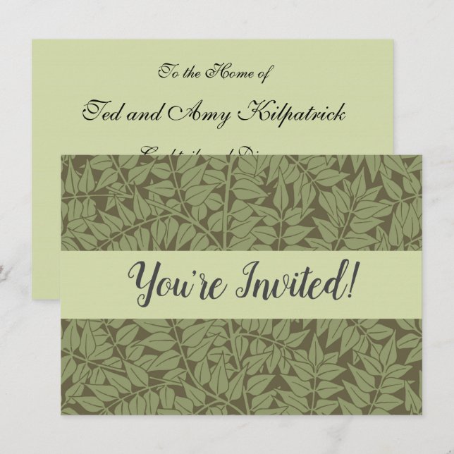 Invitation Conception classique Art Nouveau de branche de Wil (Devant / Derrière)