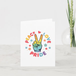 Invitation Conception colorée avec paix, amour et fierté à la