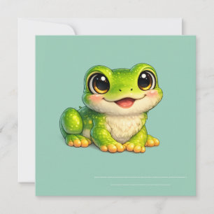 Invitation Conception d'animal Kawaii de grenouille aux grand