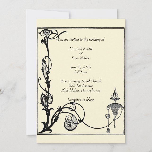 Invitation Conception d'Aubrey Beardsley dans les années 1920 (Devant)