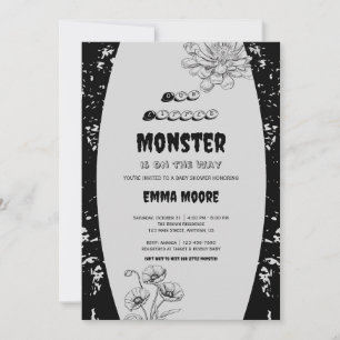 Invitation Conception de Baby Shower de Petit Monstre Gothiqu