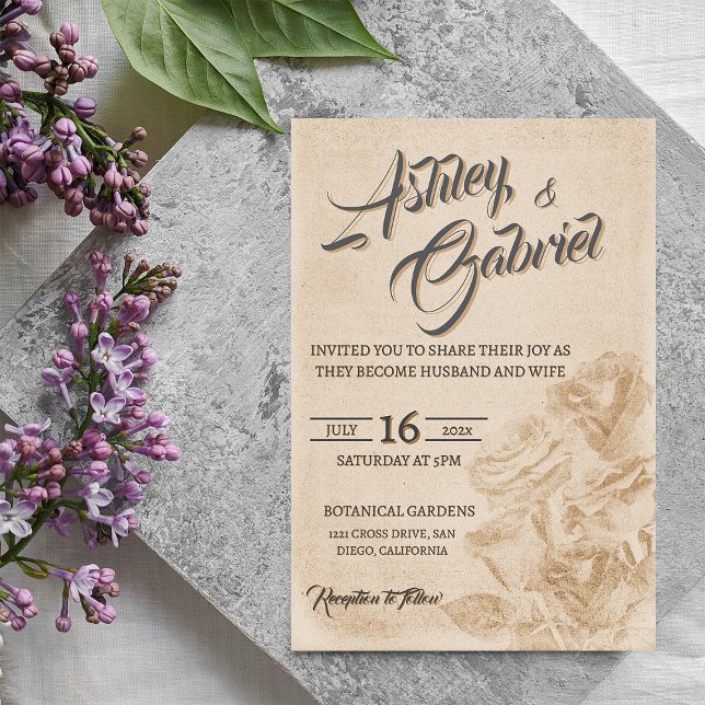 Invitation Conception de carton d'invitation de mariage flora (Elegant Rustic Floral Wedding Invitation Design)