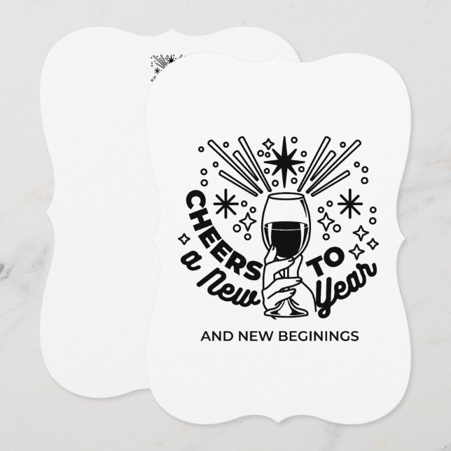 Invitation Conception de célébration de la nouvelle année (Devant / Derrière)