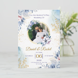 Invitation conception de célébration florale de mariage pour 
