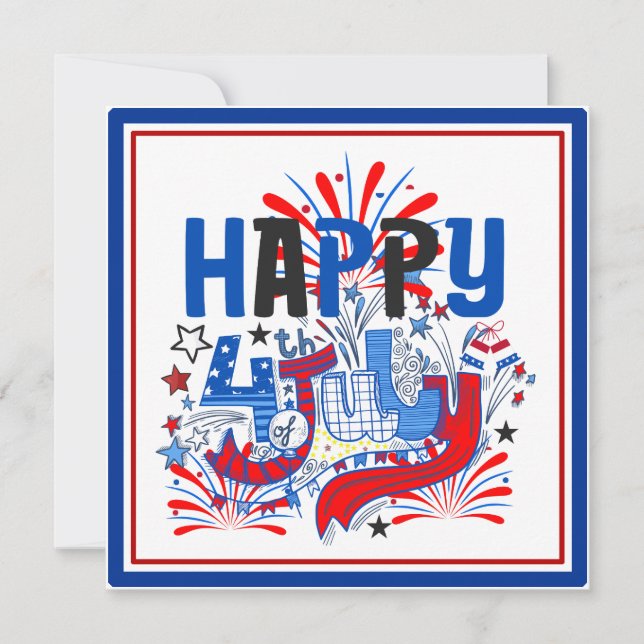 Invitation Conception de célébration patriotique du 4 juillet (Devant)