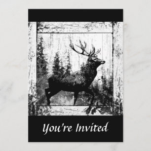 Invitation Conception de cerf vintage personnalisée, invitati