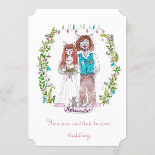 Invitation Conception de chats de mariage