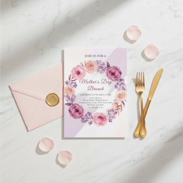 Invitation Conception de couronne florale pour le brunch de l (Créateur téléchargé)