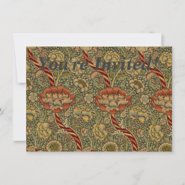 Invitation Conception de damas floral anglais de William Morr (Devant)