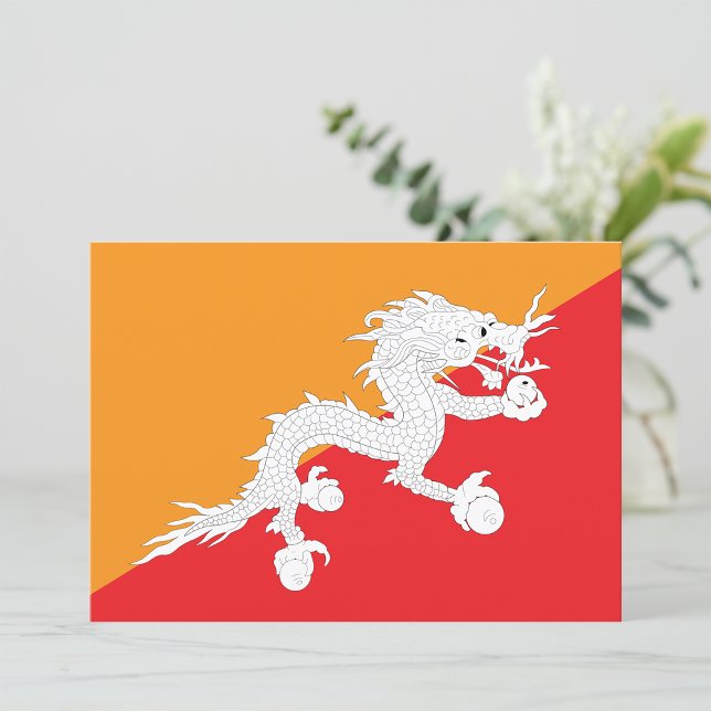 Invitation Conception de drapeau bhoutanais avec dragon blanc (Créateur téléchargé)