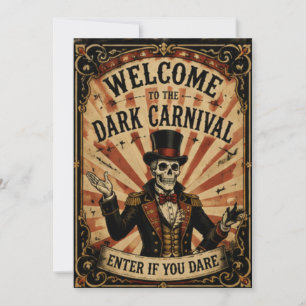 Invitation Conception de fête d'Halloween Dark Carnival vinta