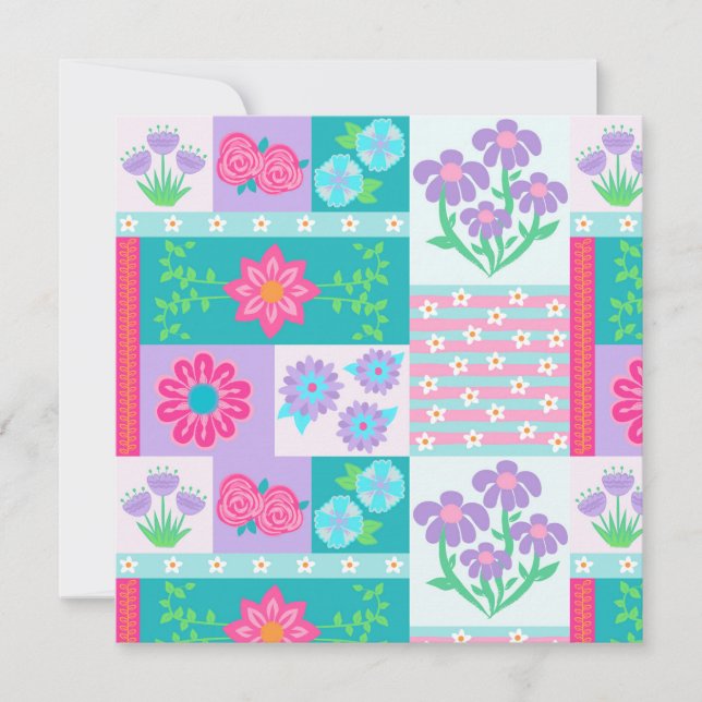 Invitation Conception de fleurs vibrantes en fleurs (Devant)