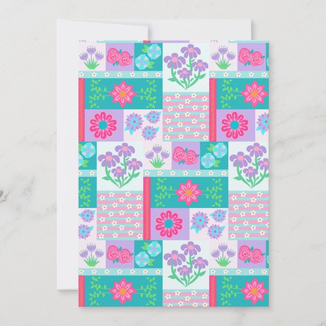 Invitation Conception de fleurs vibrantes en fleurs (Devant)