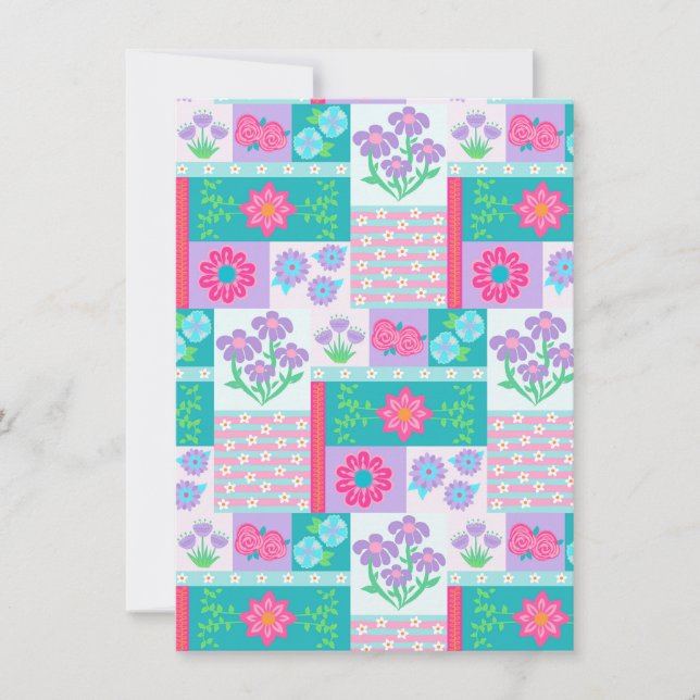Invitation Conception de fleurs vibrantes en fleurs (Devant)