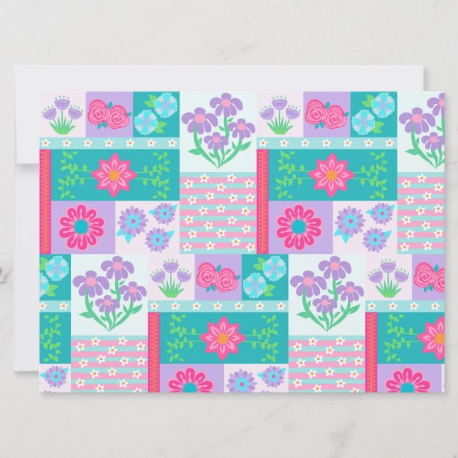 Invitation Conception de fleurs vibrantes en fleurs (Devant)
