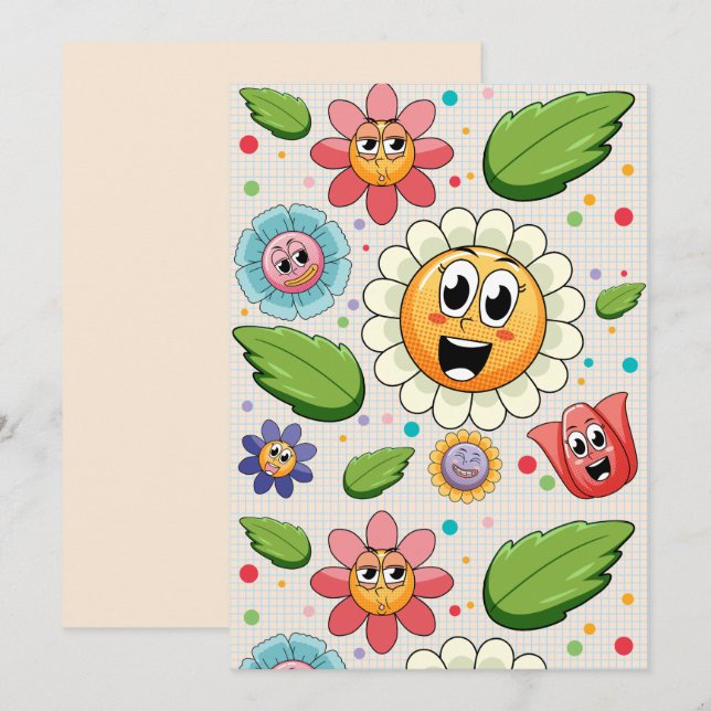 Invitation Conception de fond transparent avec des fleurs col (Devant / Derrière)