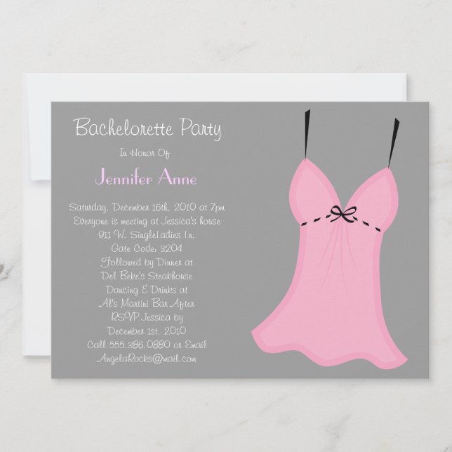 Invitation Conception de la partie de bachelorette CUTE (Devant)