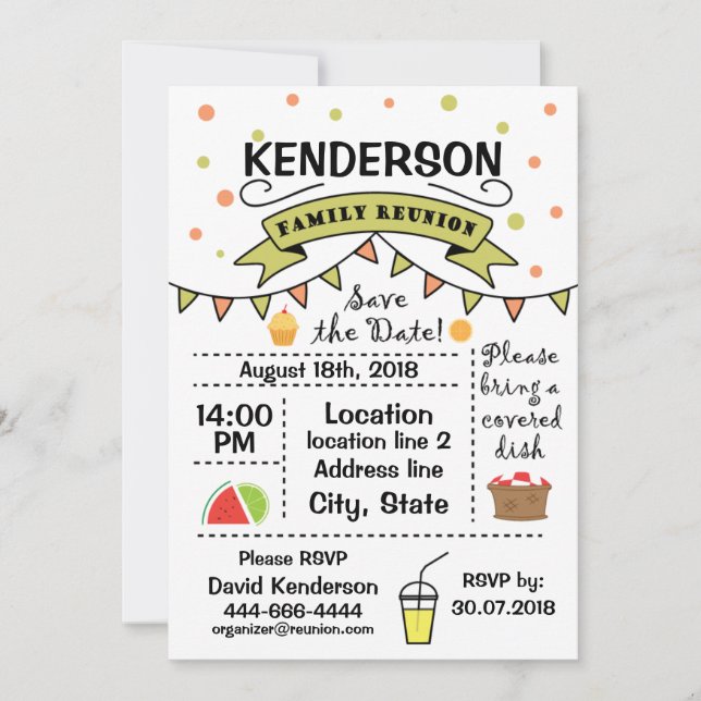 Invitation Conception de la Réunion de famille (Devant)