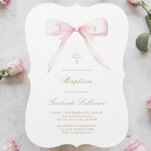 Invitation conception de l'arc rose Baptême