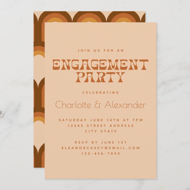 Invitation Conception de les années 70 rétro super dans la pa (Devant / Derrière)