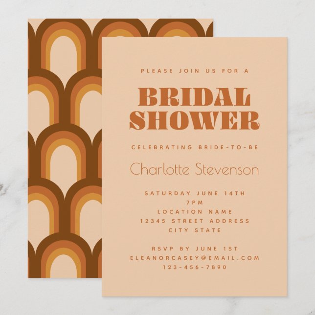 Invitation Conception de les années 70 rétro super en Fête de (Devant / Derrière)