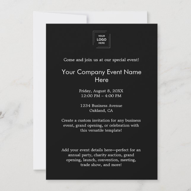 Invitation Conception de l'image de marque d'un événement d'e (Devant)