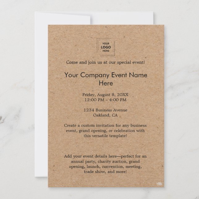 Invitation Conception de l'image de marque d'un événement d'e (Devant)