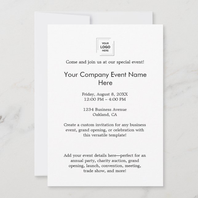 Invitation Conception de l'image de marque pour les événement (Devant)