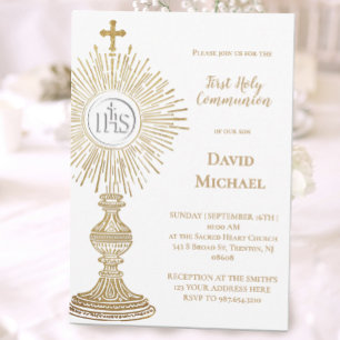 Invitation Conception de l'ostensoir catholique   Première Sa