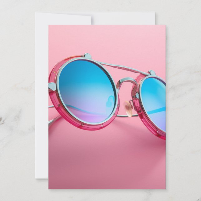 Invitation Conception de lunettes de soleil à thème, rose coo (Devant)