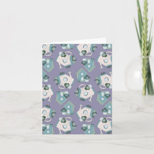 Invitation Conception de maison d'oiseau amusante Violet Bleu