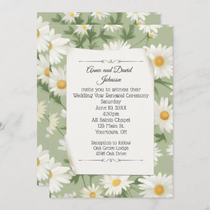 Invitation Conception de marguerite blanche pour le renouvell