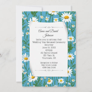 Invitation Conception de marguerite blanche pour le renouvell