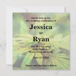 Invitation Conception de mariage avec de l'herbe non traditio