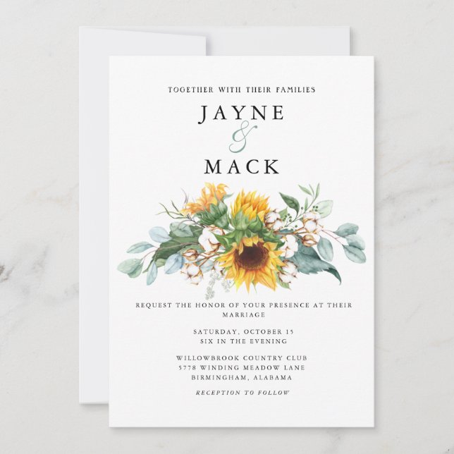 Invitation Conception de mariage contemporaine moderne Tourne (Devant)