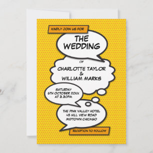 Invitation Conception de mariage de bande dessinée de plaisir