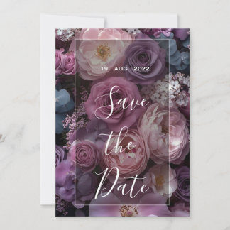 Invitation conception de mariage floral bordeaux mettant en v