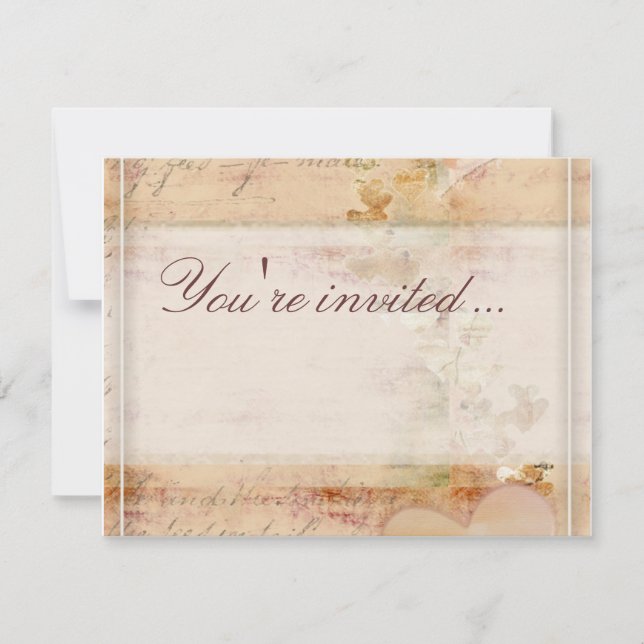 Invitation Conception de mariage vintage à l'ancienne (Devant)