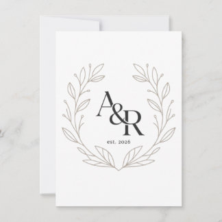 Invitation Conception de monogramme de mariage luxueux minima
