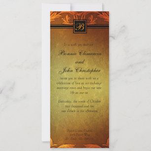 Invitation Conception de monogramme Mariage de automne Sunset