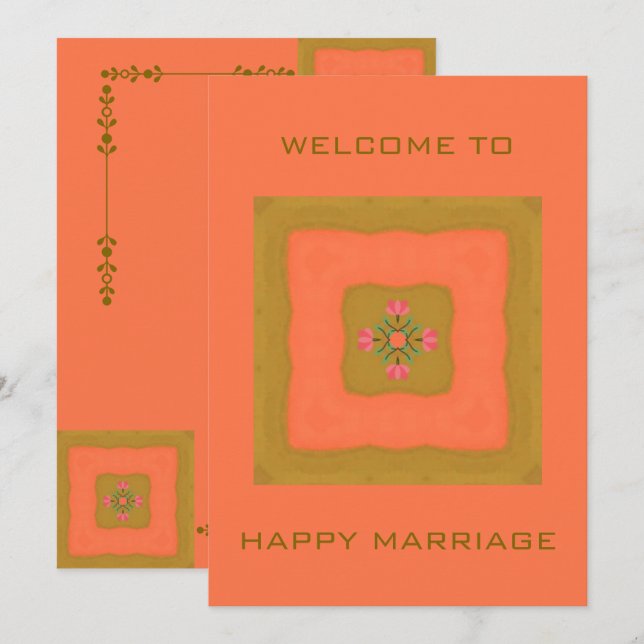 Invitation conception de motif de fleur de mandala (Devant / Derrière)