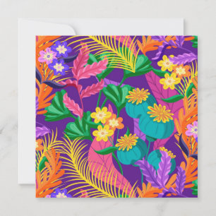 Invitation Conception de motif floral exotique coloré